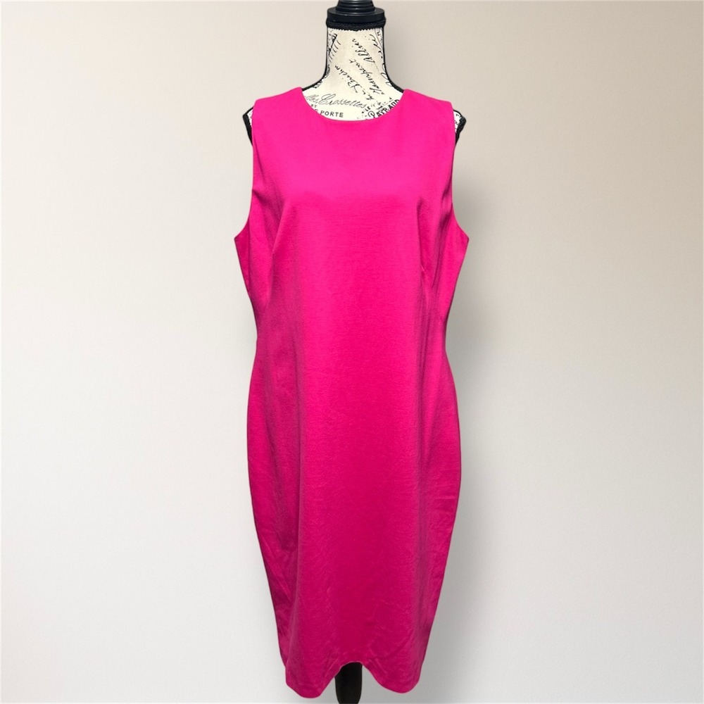 Lauren Ralph Lauren Pink Sheath Midi Dress Sleeveless Spring Wedding Guest